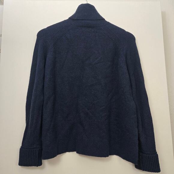 J. Crew S Softest Yarn Merino Wool & Alpaca Blend Turtleneck Long Sweater Navy - Picture 7 of 9